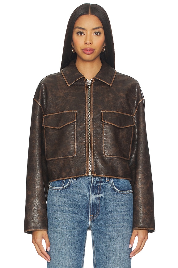 view 2 of 5 Cropped Bomber in Caffeine Rush