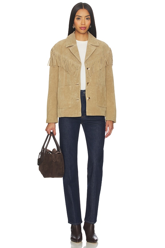 Faux Suede Fringe Jacket