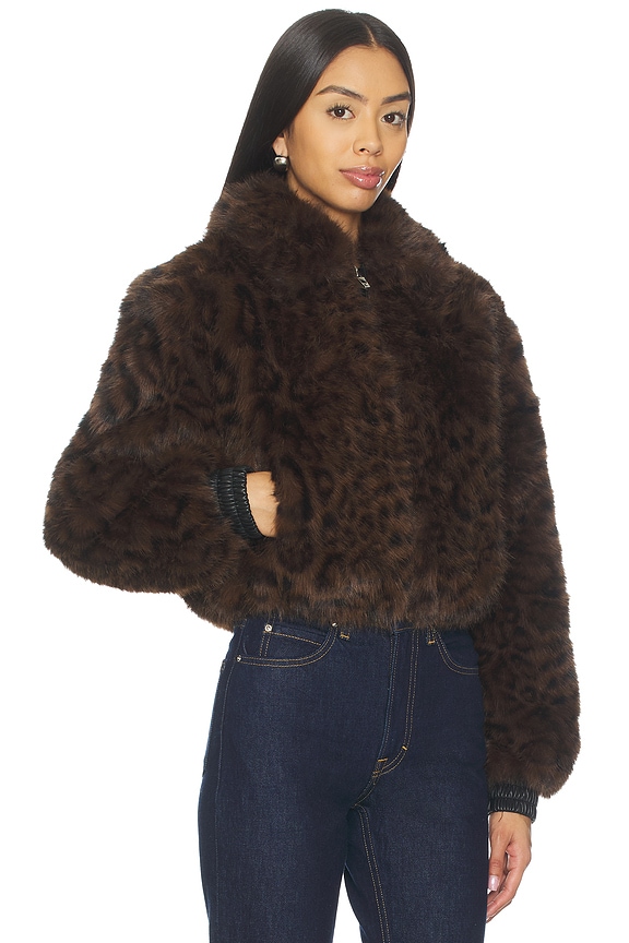 view 2 of 4 Cropped Faux Fur Coat in Midnight Run
