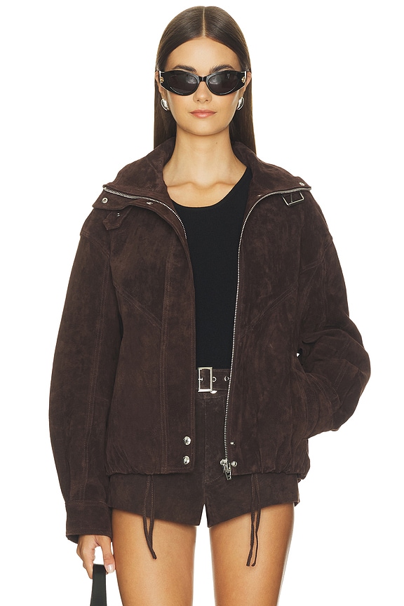 view 2 of 5 Suede Jacket in Iced Chocolate