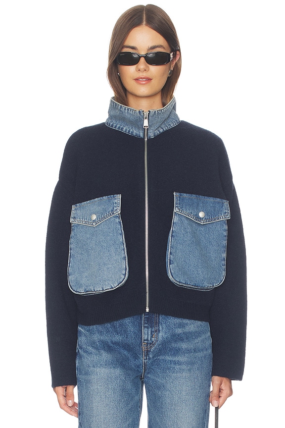 view 2 of 5 Denim Track Jacket in Off The Clock