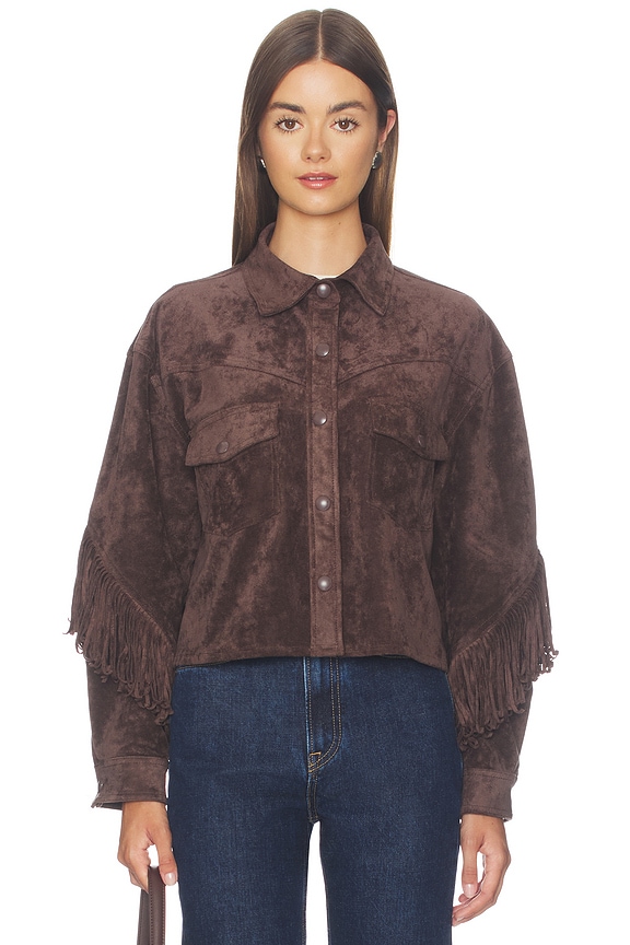 view 2 of 5 Cropped Fringe Jacket in Bonfire