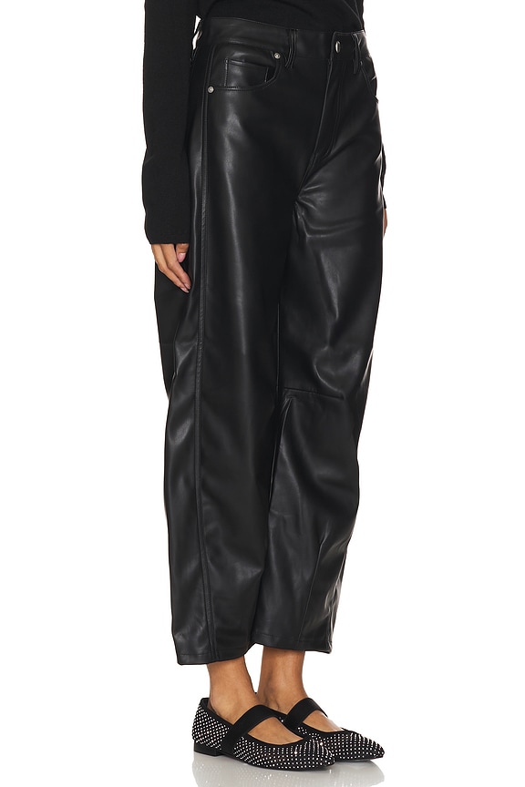 view 2 of 6 Barrel Leg Faux Leather Pant in Evening Routine