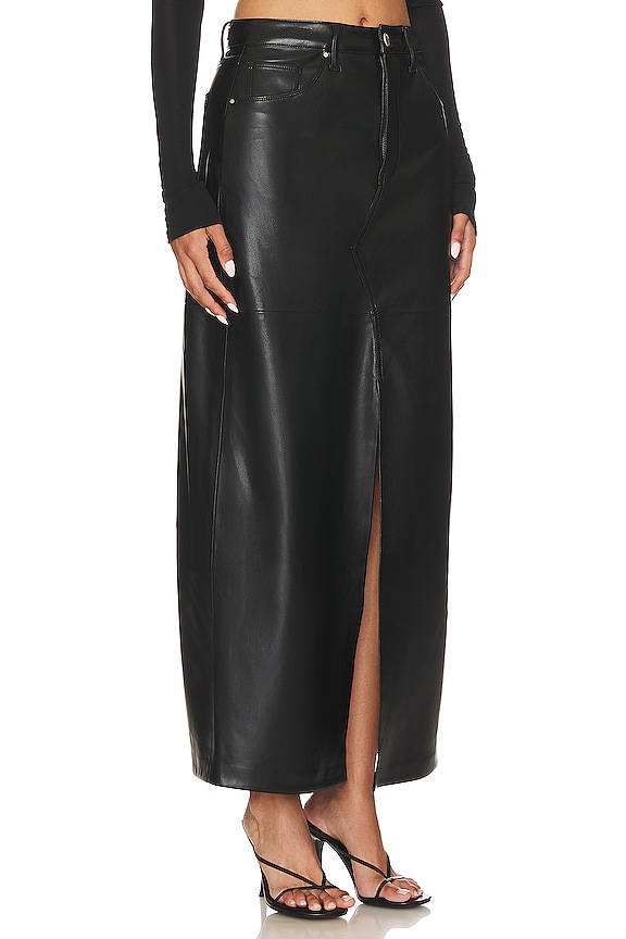 view 2 of 4 Leather Midi Skirt in Night Talk