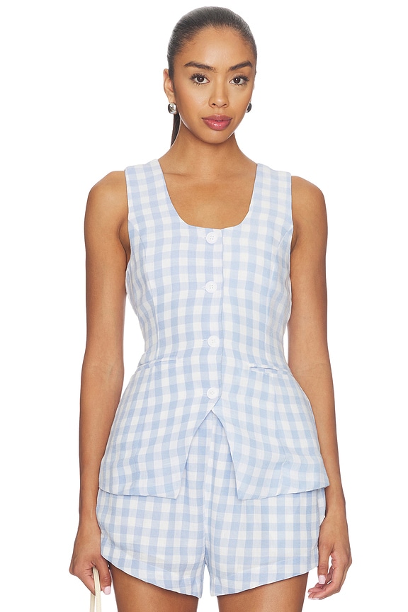 view 1 of 5 Gingham Sleeveless Top in Beach Picnic