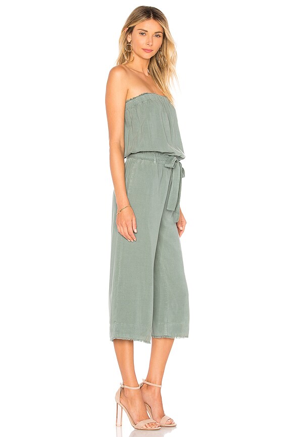 view 2 of 3 Strapless Frayed Jumper in Faded Everglade