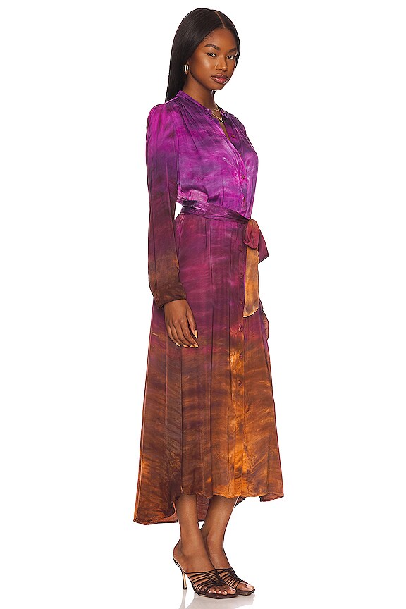view 2 of 3 VESTIDO MIDI FLOWY HEM in Brandy Horizon Dye