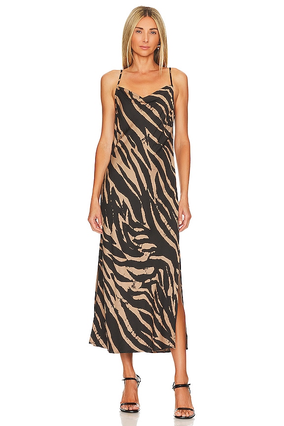 view 2 of 4 VESTIDO LENCERO MAXI BIAS in Gold Zebra Print
