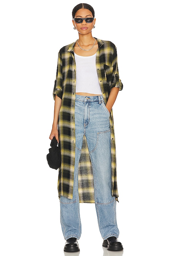 view 2 of 4 ミディ丈ドレス in Green & Black Plaid