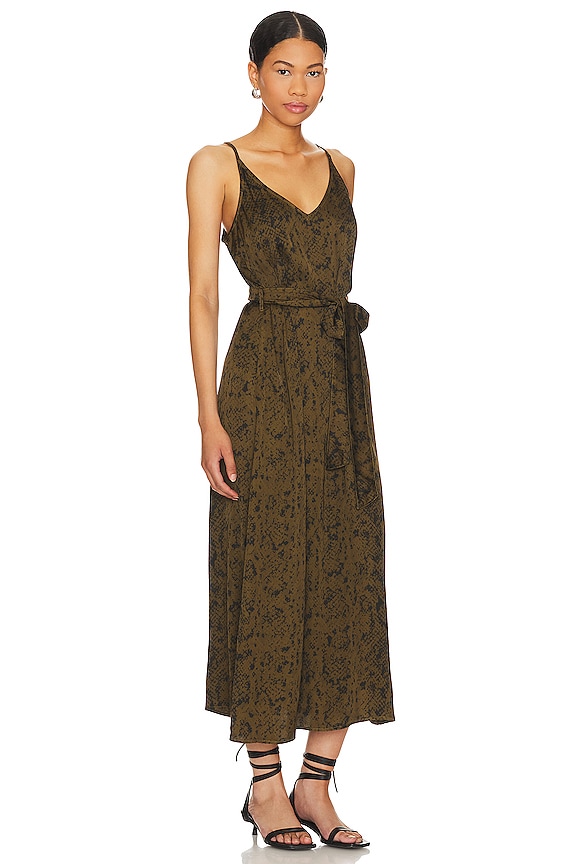 view 2 of 3 VESTIDO MIDI in Olive Snake