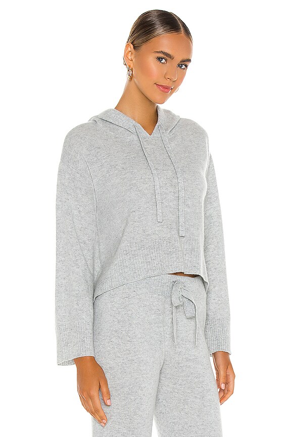 view 2 of 4 Cashmere Sweater Hoodie in Heather Grey
