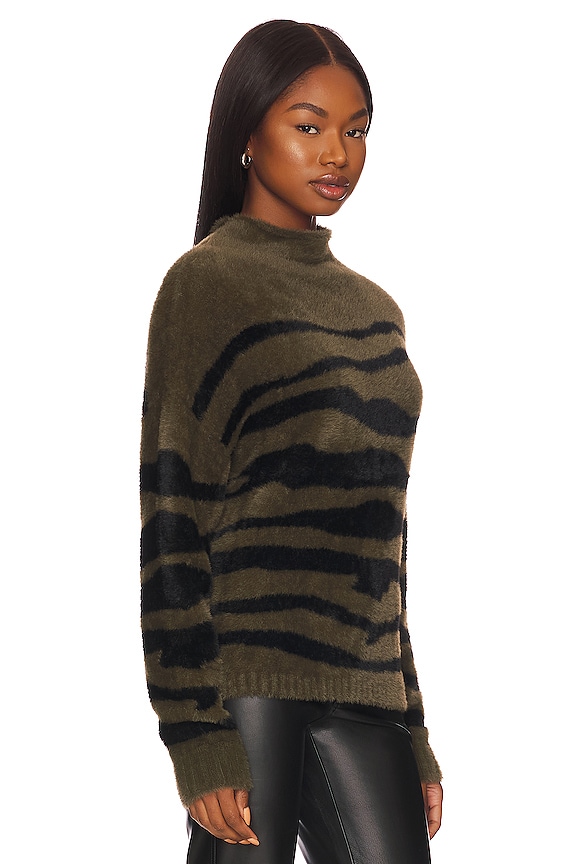 view 2 of 4 JERSEY MOCK NECK in Jasper Green Zebra