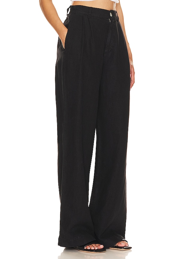 view 2 of 4 Pleated Wide Leg Trousers in Black