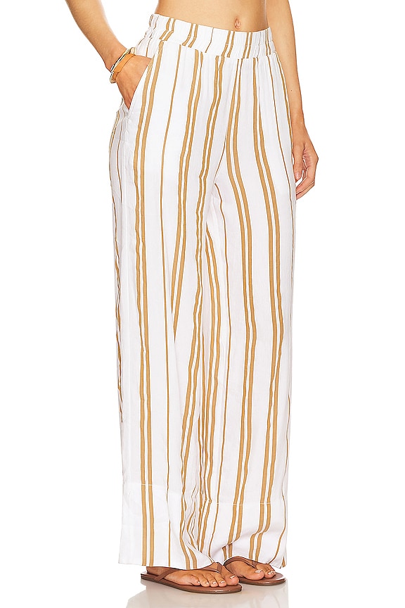 view 2 of 4 ワイドレッグパンツ in Redwood Stripe