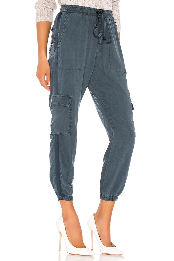 view 2 of 4 Satin Trimmed Cargo Pants in Midnight Clover