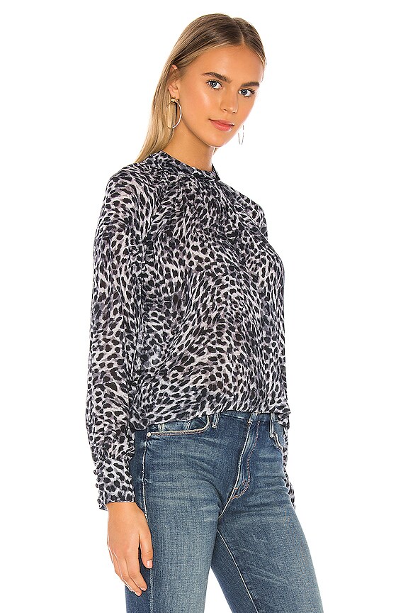 view 2 of 4 Mock Neck Button Back Blouse in Moonlight