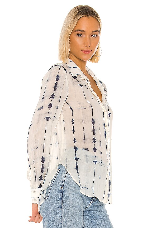 view 2 of 4 Flowy Button Down Top in Indigo