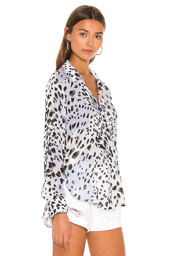 view 2 of 4 Flowy Button Down Top in Ink Dots