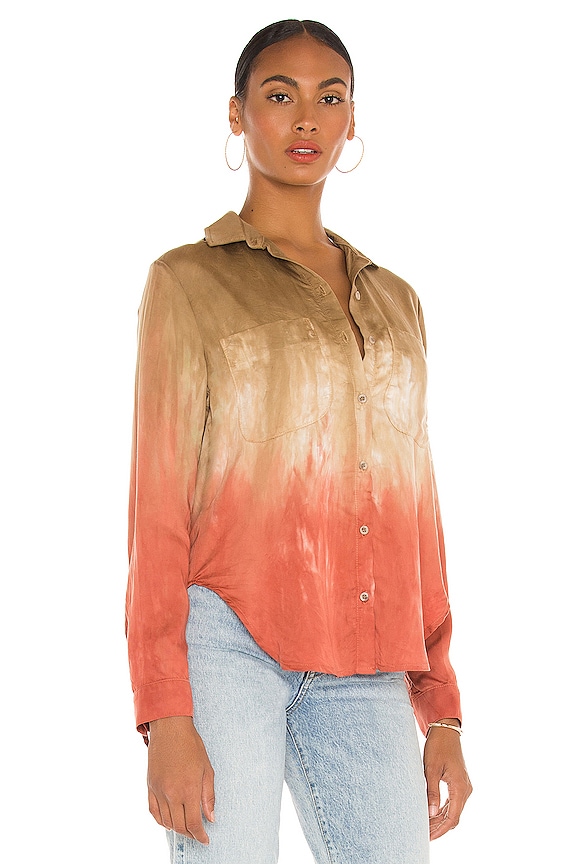 view 2 of 4 Flowy Button Down in Flax Henna Ombre Dye