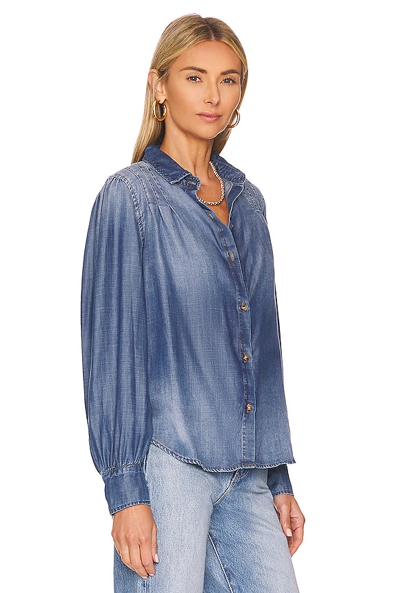 view 2 of 4 Pin Tucked Button Down Top in Vintage Canyon Wash