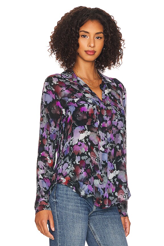 view 2 of 4 Full Button Down Hipster Shirt in Evening Floral