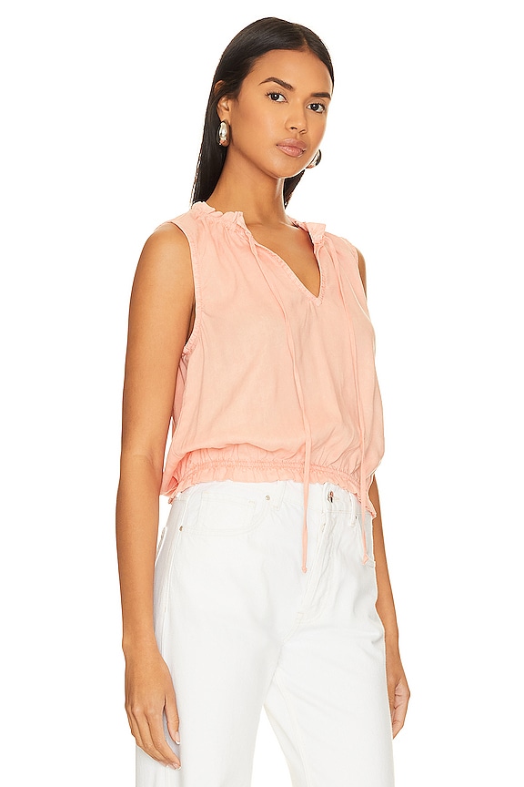 view 2 of 4 Sleeveless Ruffle Edge Pullover in Terracotta Coral