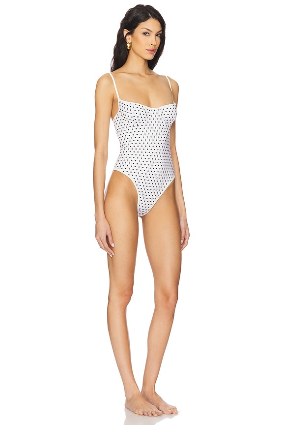 view 2 of 4 Deniz One Piece in White Polka