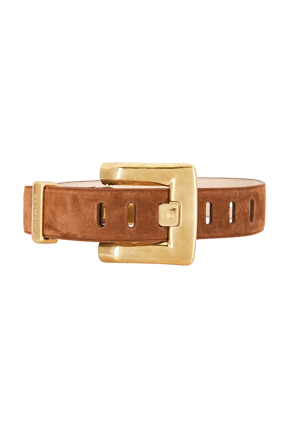 view 1 of 3 Anthem 4.5cm Suede Belt in Caramel