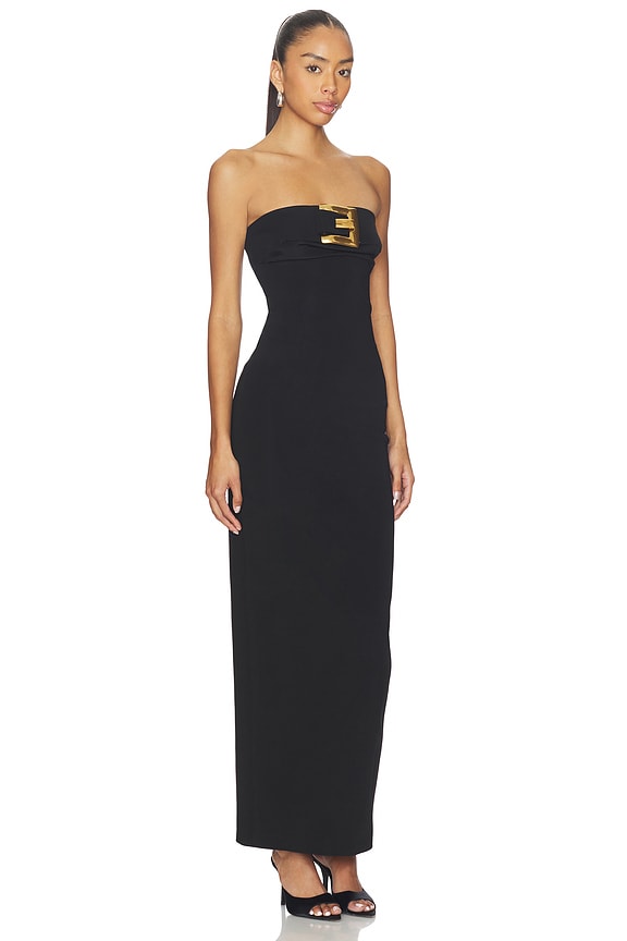 view 2 of 3 Belted Bustier Jersey Dress in Noir