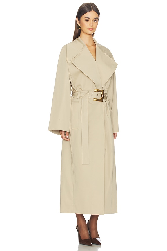 view 2 of 4 Belted Gabardine Long Trench in SAND