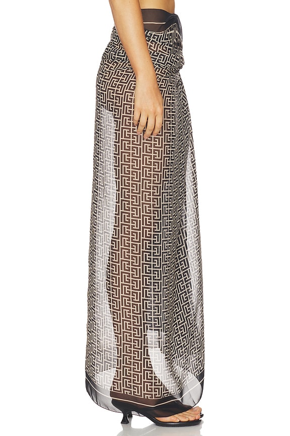 view 2 of 7 Monogramme Cover Up Pareo in Ivory & Black