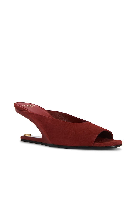 view 2 of 5 MULES NO WEDGE SUEDE in Rouge Fonc