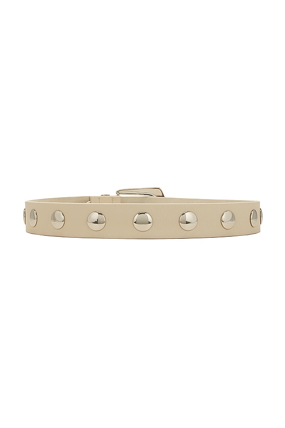 view 2 of 3 Jordana Mini Moto Belt in Bone & Silver