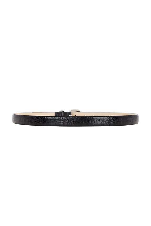 view 2 of 3 Kennedy Mini Croco Belt in Black & Silver