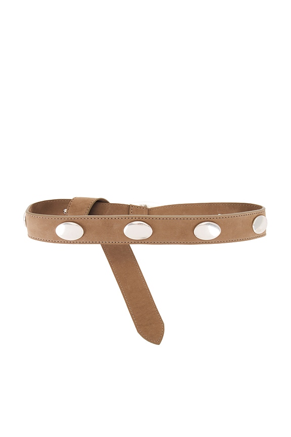 view 2 of 3 Tucker Concho Nubuck Belt in Taupe & Silver