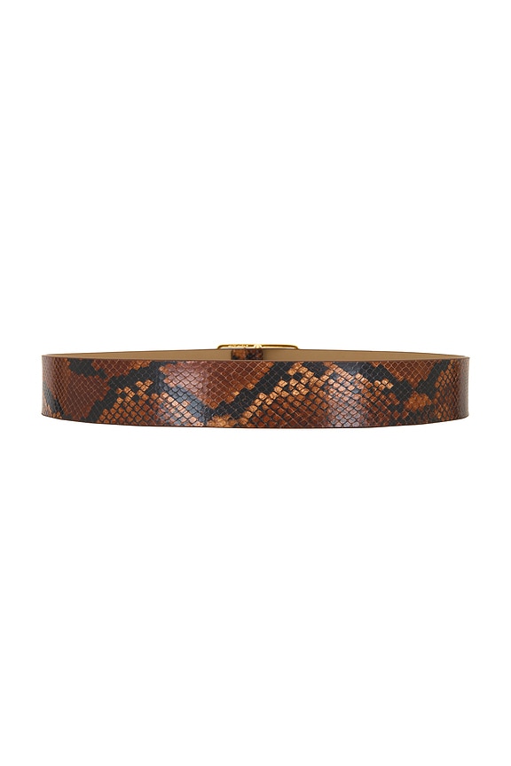view 2 of 3 Milla Python Belt in Cognac & Gold