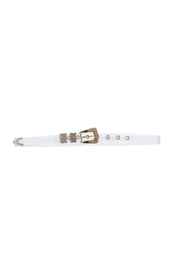 view 2 of 3 Lennie Transparent Belt in Clear & Gold