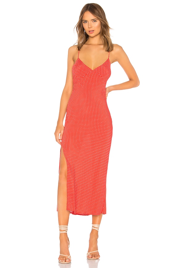 view 2 of 3 Perfect Slip Dress in Candy Red Dot