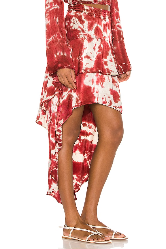 view 2 of 4 FALDA ASIMÉTRICA WATERFALL in Rust Tie Dye