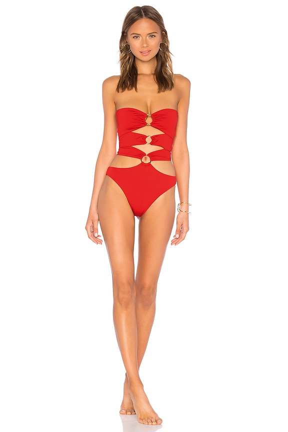 view 1 of 3 Rising Sun Strapless One Piece in Hibiscus