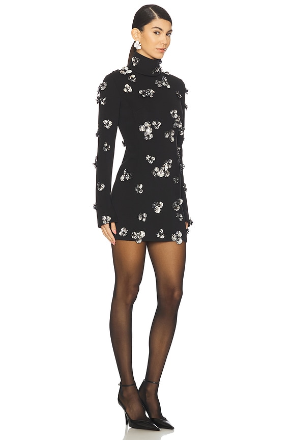 view 2 of 4 Embroidered Crepe Dress in Black