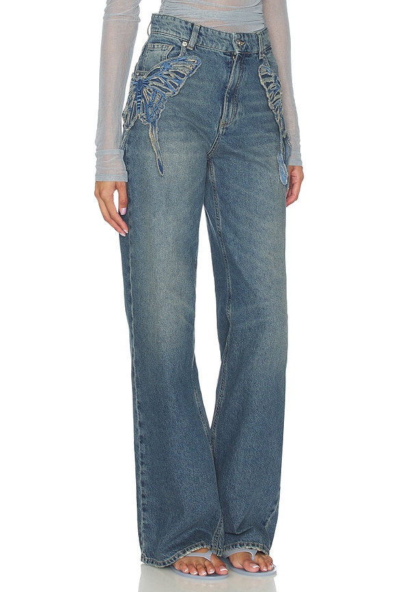 view 2 of 6 Scallop Boyfriend Jean in Ice Blue