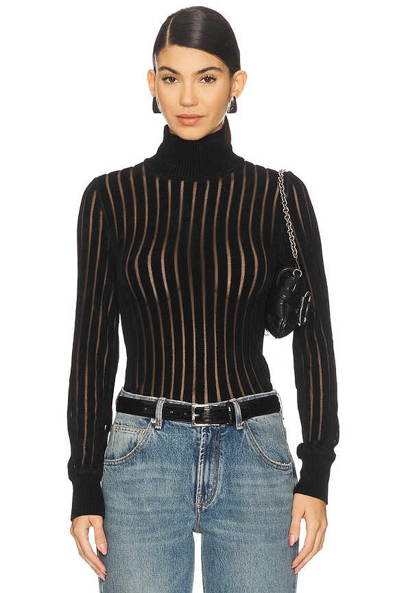view 1 of 4 Turtleneck Knit Sweater in Black