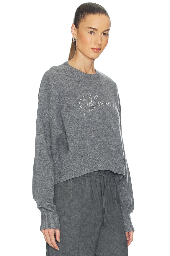 view 2 of 5 KNIT LOGO EMBROIDERED 풀오버 in Grey Excalibur