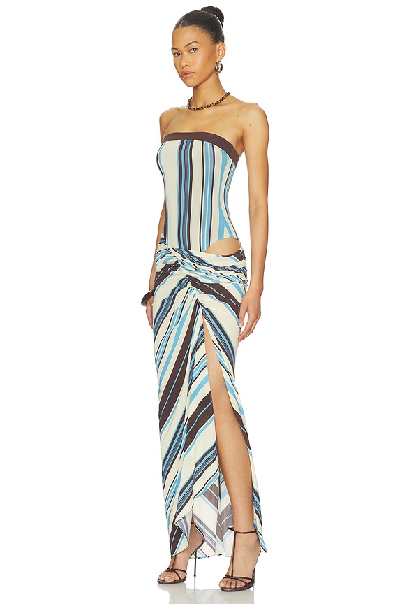 view 2 of 3 ROBE RUMI STRAPLESS MAXI in Ocean Stripe