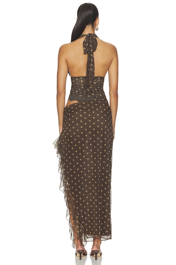 Benni Penelope Maxi Dress in Espresso Polka Dot | REVOLVE
