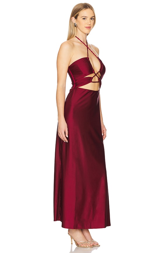 view 2 of 3 Dasha Long Dress in Wine