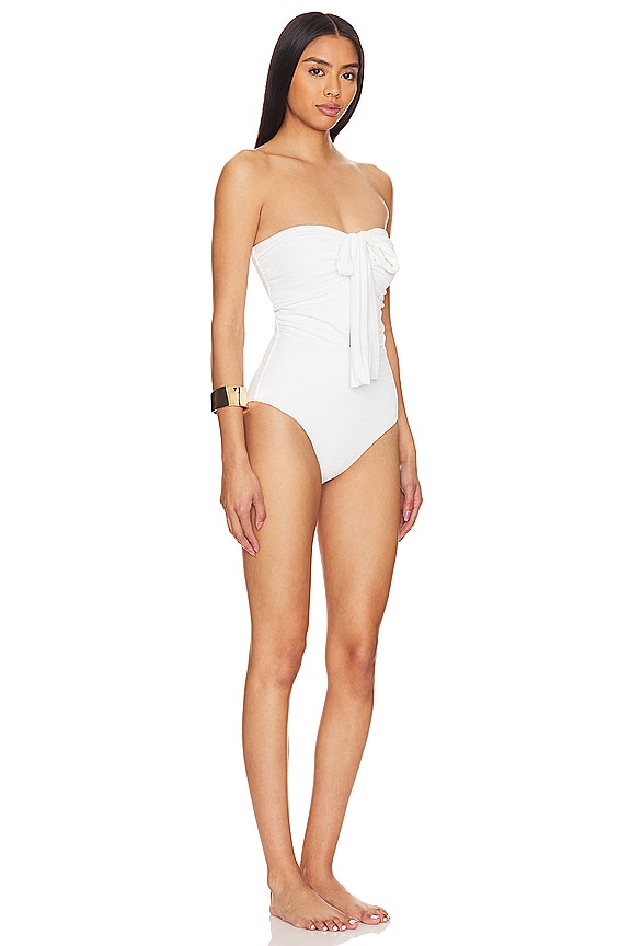 view 2 of 3 СЛИТНЫЙ КУПАЛЬНИК GEORGIA in White Pique