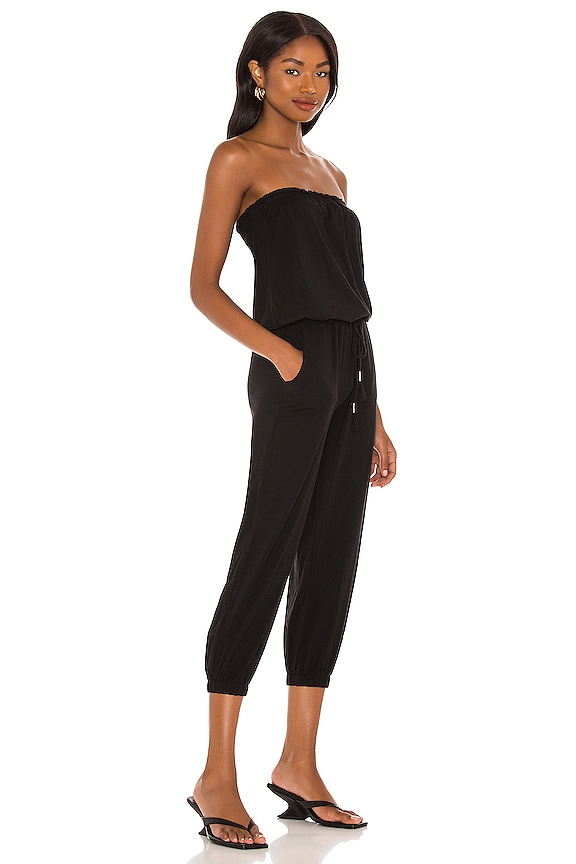 view 2 of 3 Jersey Strapless Jumpsuit in Black
