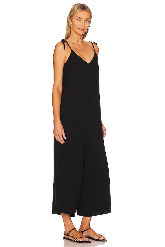 view 2 of 3 Beach Gauze Cropped Jumpsuit in Black